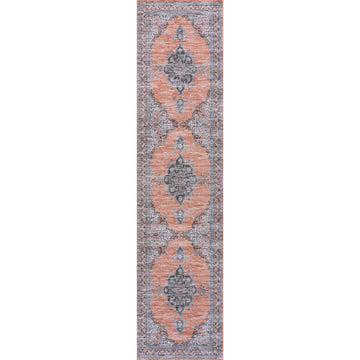 Wincer Chenille Cottage Medallion Machine-washable Area Rug